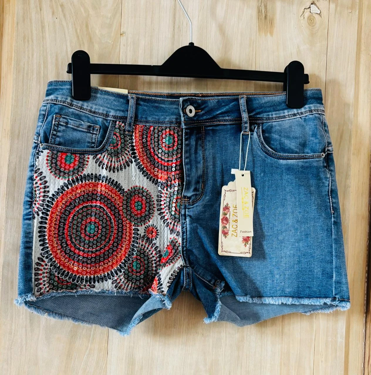 ᭿ Short in colorful sequined denim by Zac & Zoe Jeans – Size XXL – photo 9